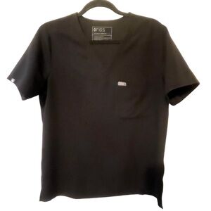 Figs Womens Catarina One-Pocket Scrub Top Black Large